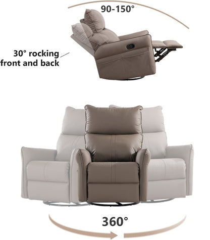 1st Choice Rocking Recliner 360 Degree Swivel Nursery Rocking Chair