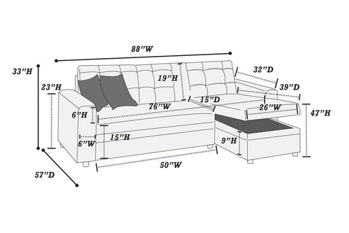 1st Choice Sectional Modular Sofa 7 Storage Seat Sofa Bed Couch