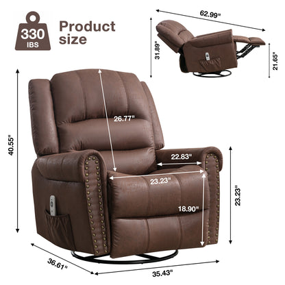 1st Choice Heated Rocker Recliner Chair with USB Charge Port