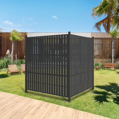 47 x 47 inch Outdoor Privacy Screen Fence Panels –  All-Weather No-Dig Fence Kit for Air Conditioner, Trash Can, Pool Equipment Enclosure – Easy Installation & Multi-Purpose Security