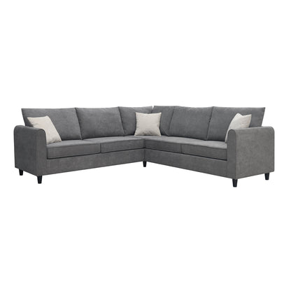 1st Choice Modern Upholstered Sectional Sofa L Shape Couch w/ 3 Pillows