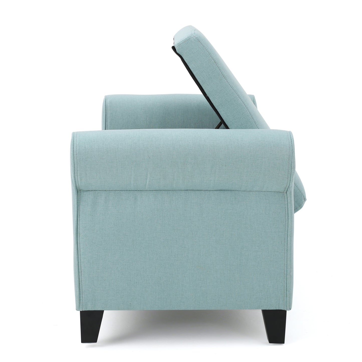 1st Choice Contemporary Armed Fabric Storage Bench in Light Blue