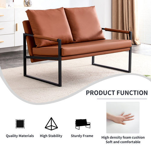 1st Choice Modern Two-Seater Sofa Chair with 2 Pillows - PU Leather