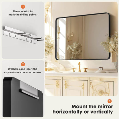 1st Choice Transform Your Space with Our Elegant Black-Framed Bathroom Mirror