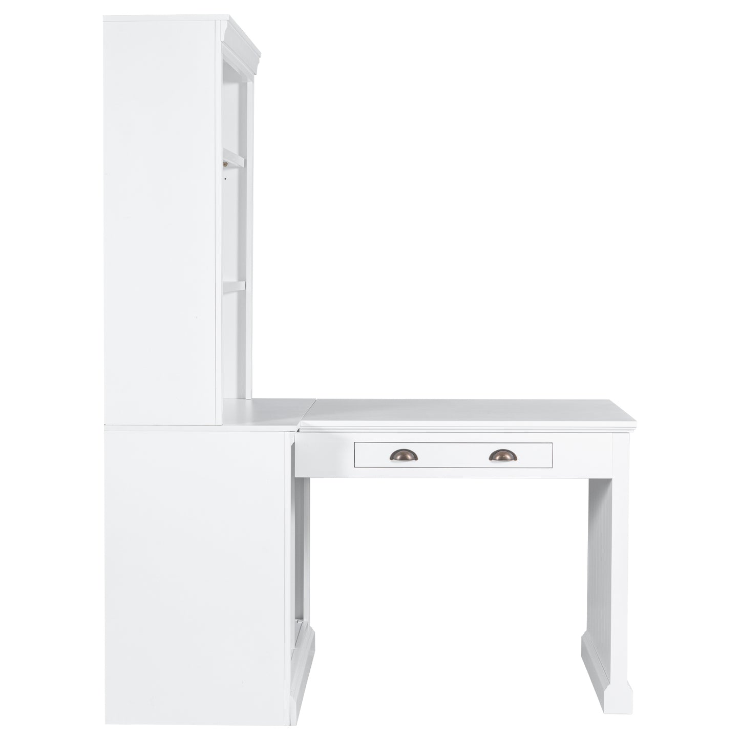 1st Choice Elegant 3-Piece Bookcase and Writing Desk Set in pristine white