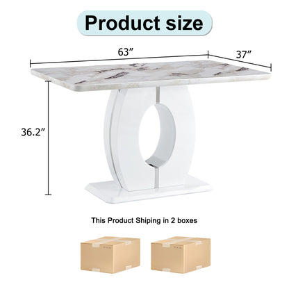 1st Choice Sleek White Marble-Effect Table