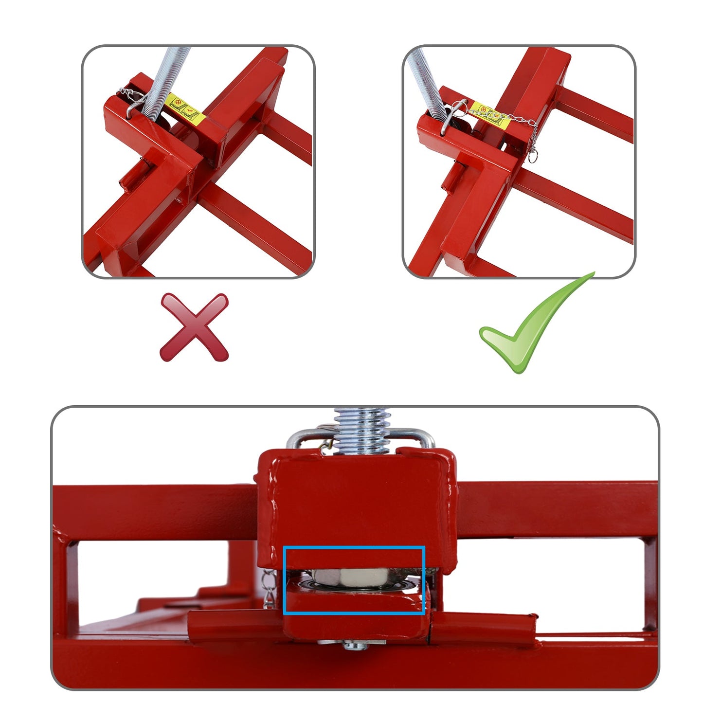Easy Lawn Mower Lift for Riding Tractors , 800 Lbs Capacity Lawn Tractor Lifter, Ride - on Mower, Cleaning Aid, Universal, Lawn Tractor Lift, Lawn Tractor + 45° Tilt Adjustable, red - 1st Choice Furniture Direct