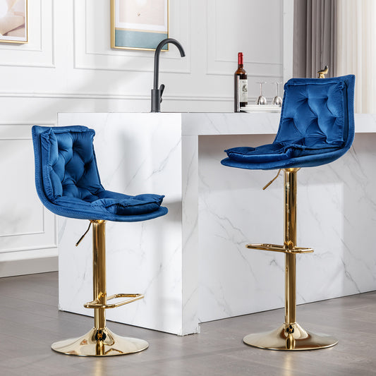 1st Choice 2pc Bar Stools with Chrome Footrest & Base Swivel Height