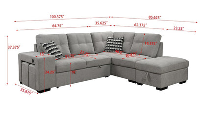 1st Choice Sectional Pull Out Sofa Bed 101" Reversible L-Shaped Corner