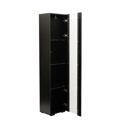 1st Choice Modern Side Cabinet with Aluminum Strip Lamp in Black