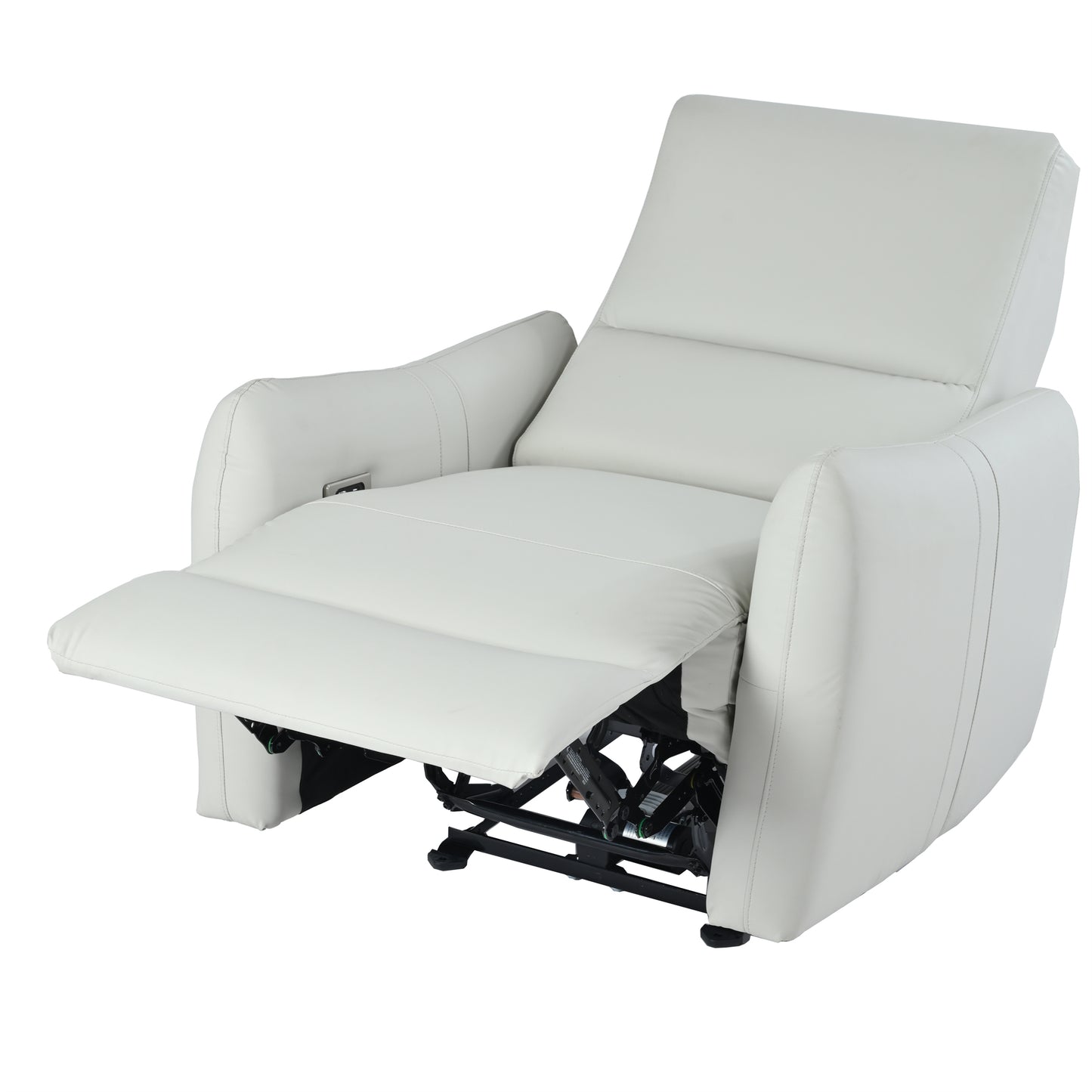 Light Gray Power Wall Hugger Recliner with USB Charging