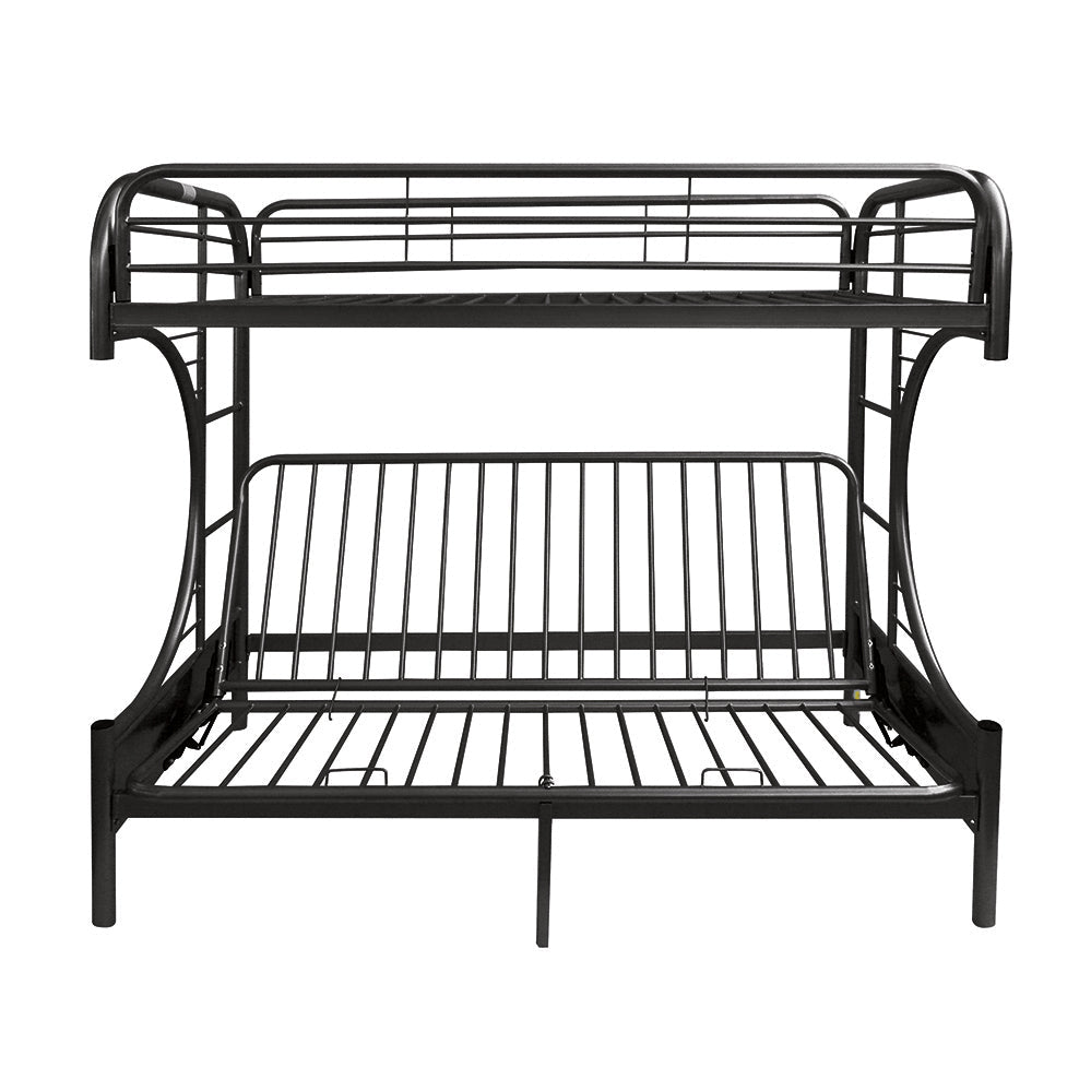 Eclipse Black Finish Twin XL/Queen Futon Bunk Bed - 1st Choice Furniture Direct