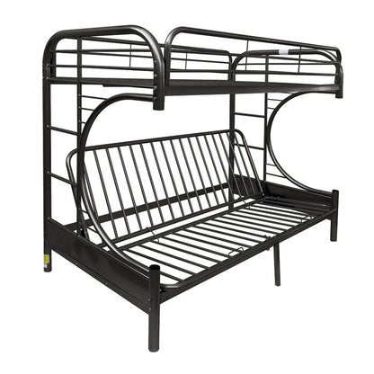 Eclipse Black Finish Twin XL/Queen Futon Bunk Bed - 1st Choice Furniture Direct