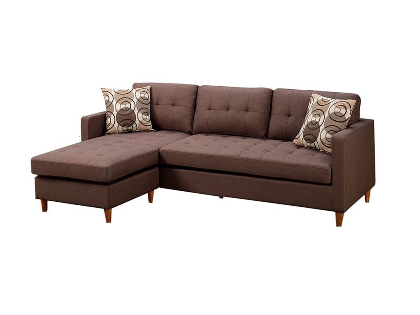 1st Choice Chocolate Polyfiber Sectional Sofa Living Room Furniture