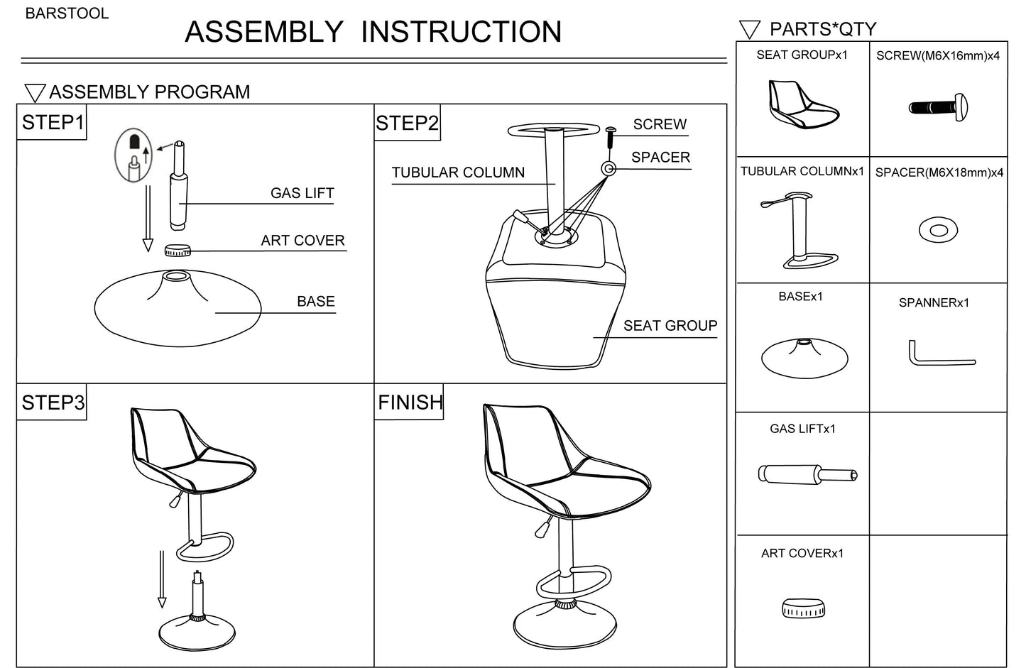 1st Choice Luxurious Adjustable Bar Stools in Light Grey | Contemporary & Modern