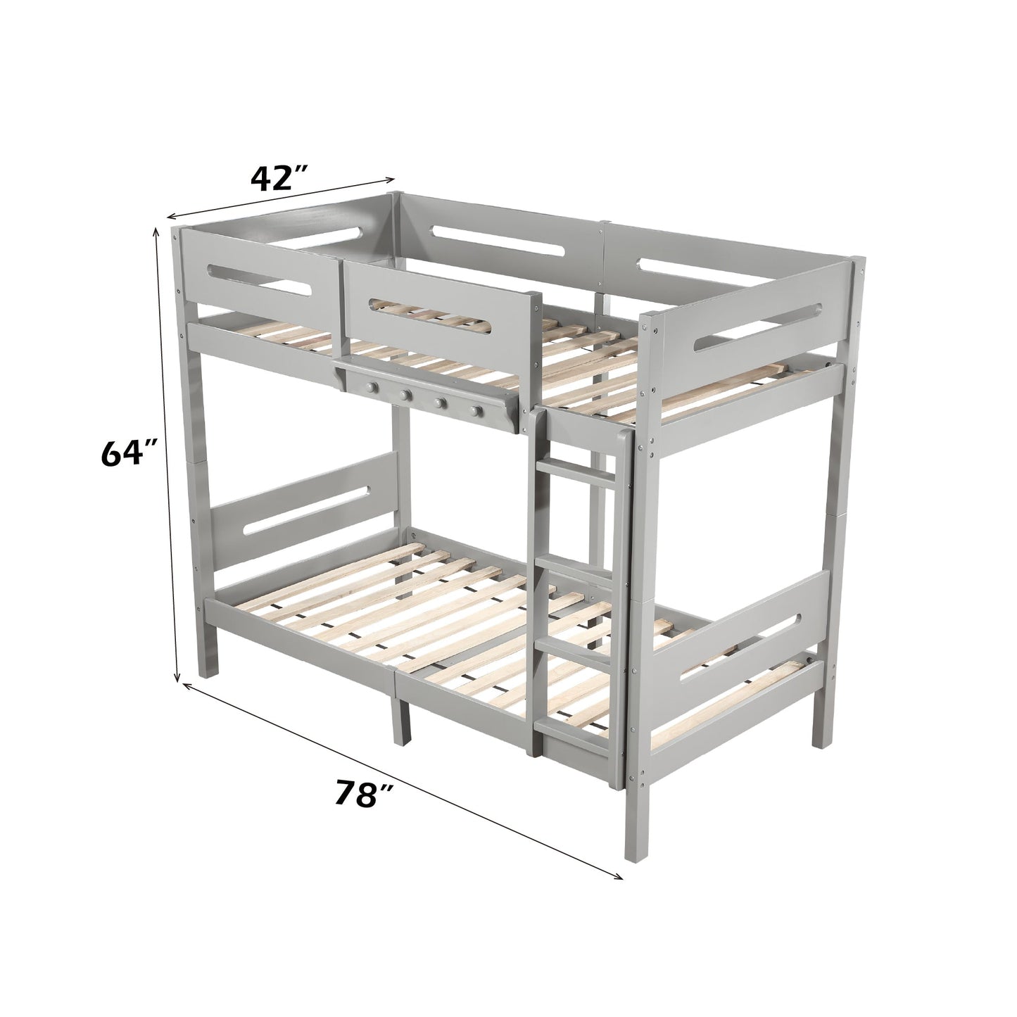 Edah Gray Finish Twin/Twin Bunk Bed - 1st Choice Furniture Direct