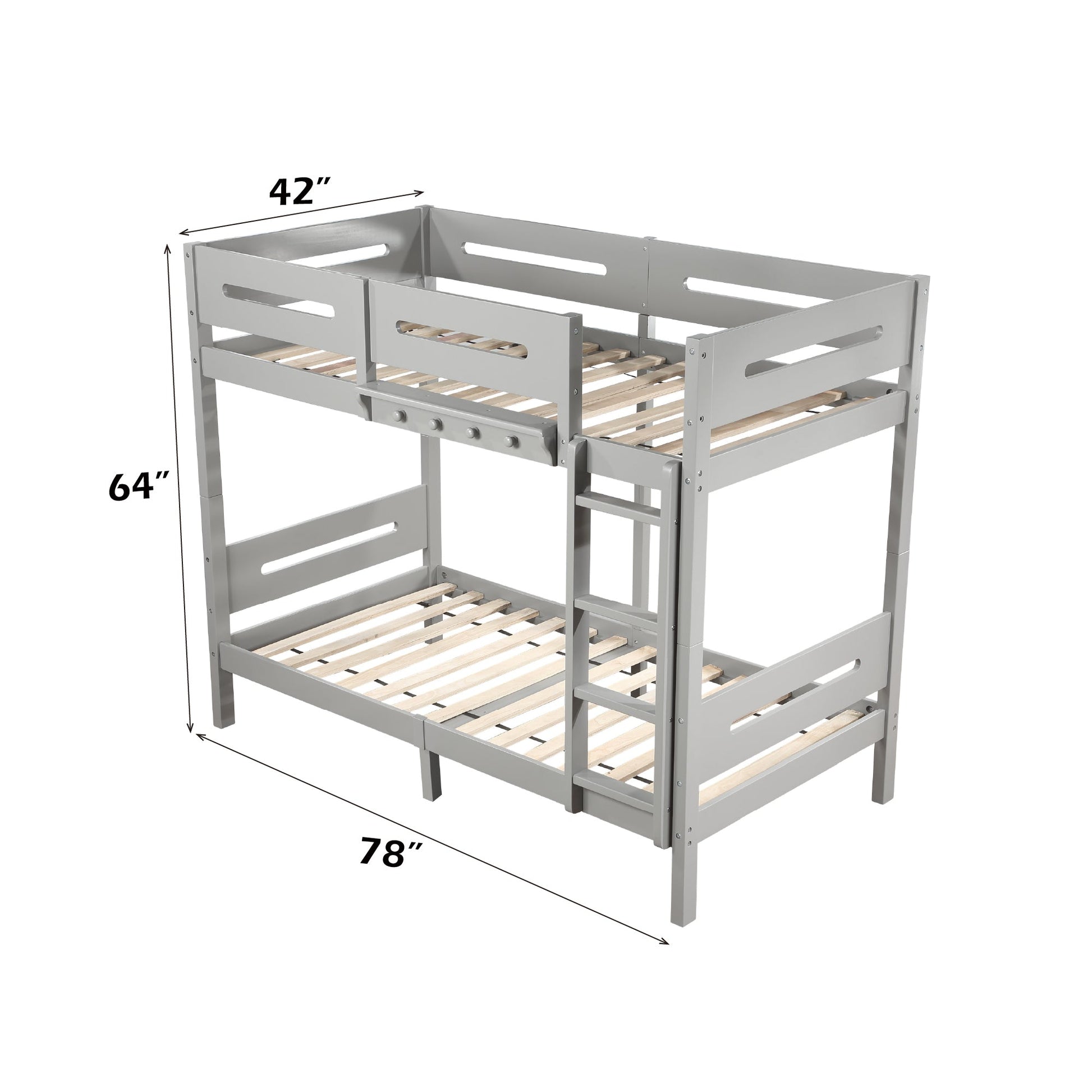 Edah Gray Finish Twin/Twin Bunk Bed - 1st Choice Furniture Direct