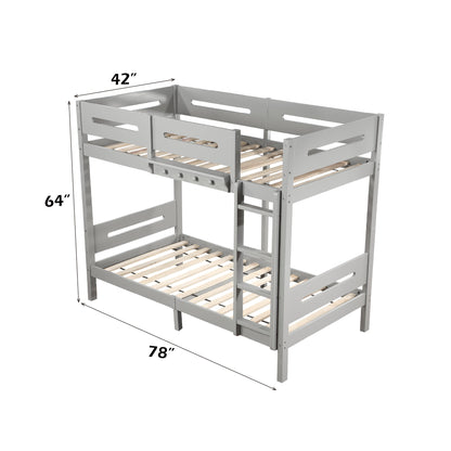 Edah Gray Finish Twin/Twin Bunk Bed - 1st Choice Furniture Direct