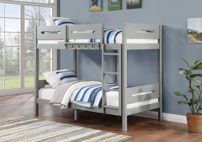 Edah Gray Finish Twin/Twin Bunk Bed - 1st Choice Furniture Direct