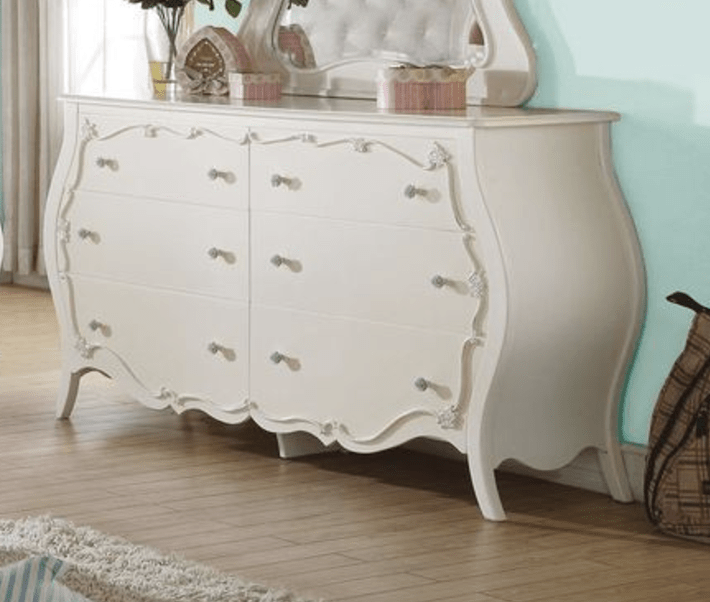 Edalene Pearl White Finish Dresser - 1st Choice Furniture Direct