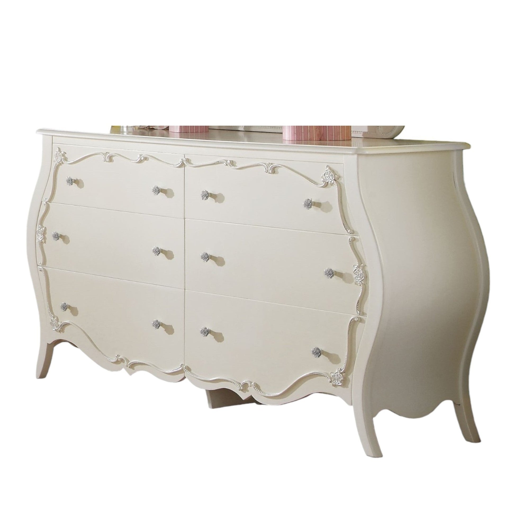 Edalene Pearl White Finish Dresser - 1st Choice Furniture Direct