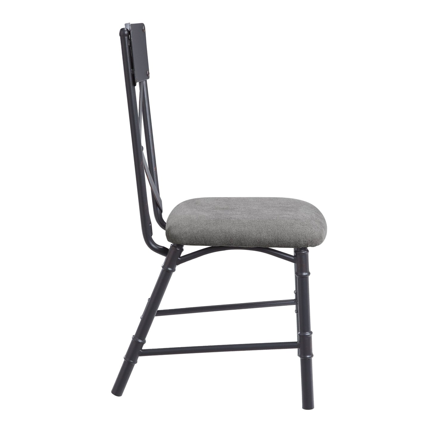 Edina Gray Fabric, Oak & Sandy Black Finish Side Chair (Set of 2) - 1st Choice Furniture Direct