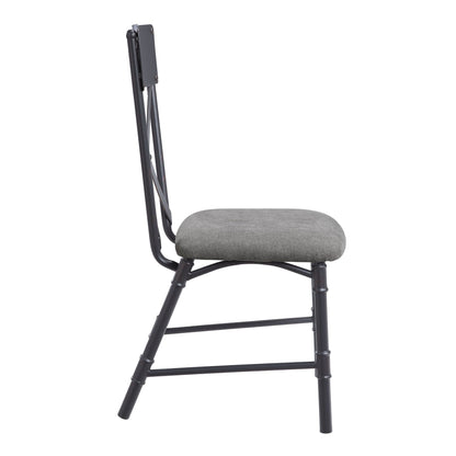 Edina Gray Fabric, Oak & Sandy Black Finish Side Chair (Set of 2) - 1st Choice Furniture Direct
