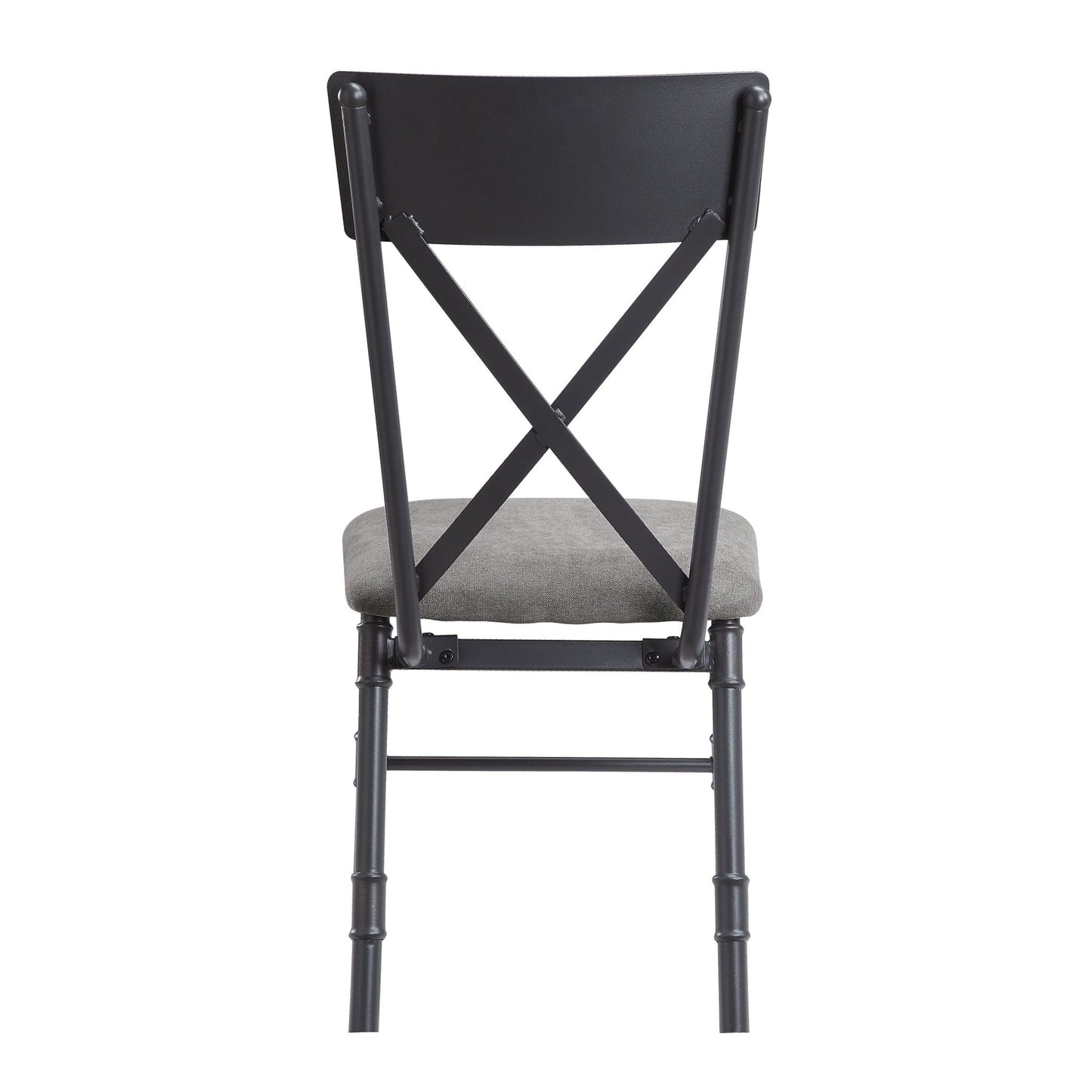 Edina Gray Fabric, Oak & Sandy Black Finish Side Chair (Set of 2) - 1st Choice Furniture Direct