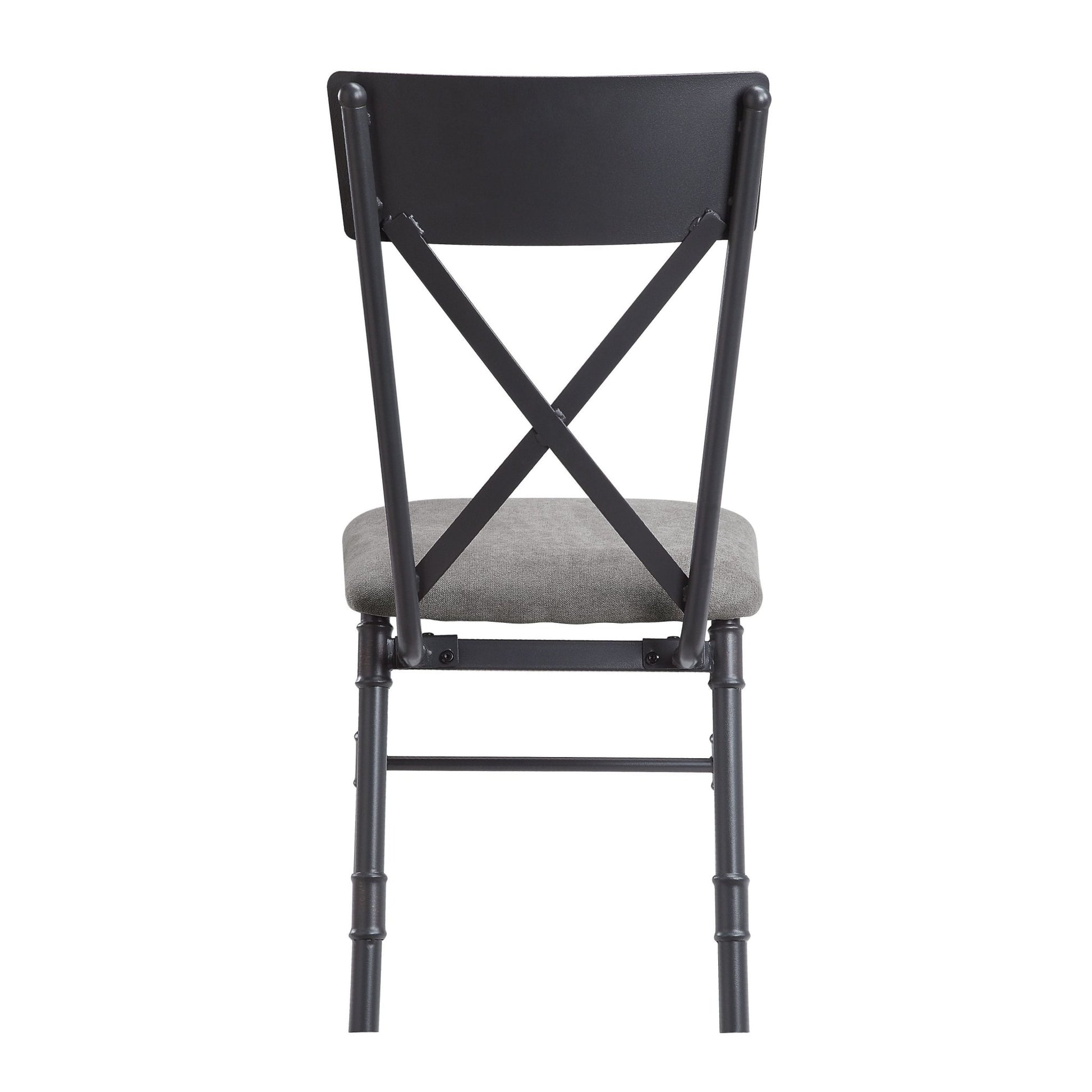 Edina Gray Fabric, Oak & Sandy Black Finish Side Chair (Set of 2) - 1st Choice Furniture Direct