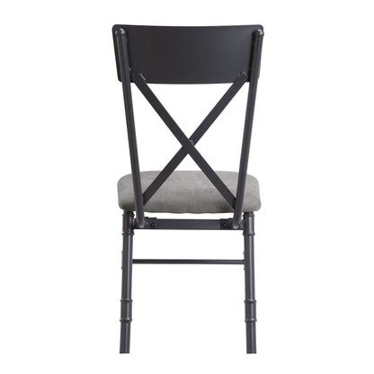 Edina Gray Fabric, Oak & Sandy Black Finish Side Chair (Set of 2) - 1st Choice Furniture Direct