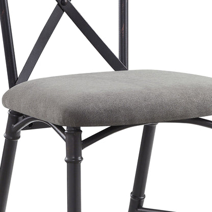 Edina Gray Fabric, Oak & Sandy Black Finish Side Chair (Set of 2) - 1st Choice Furniture Direct