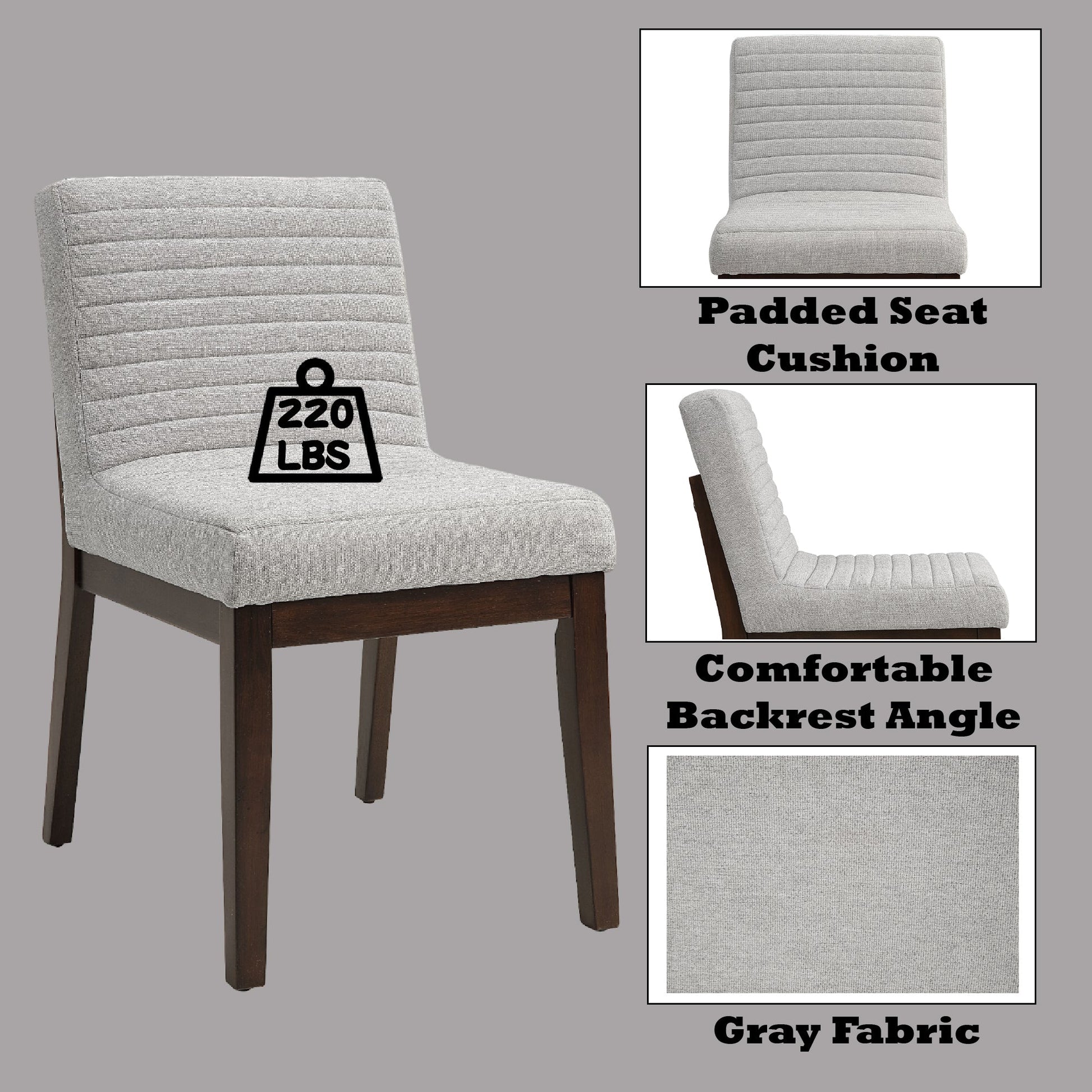 Edwyn Gray Linen Side Chair (Set of 2) - 1st Choice Furniture Direct
