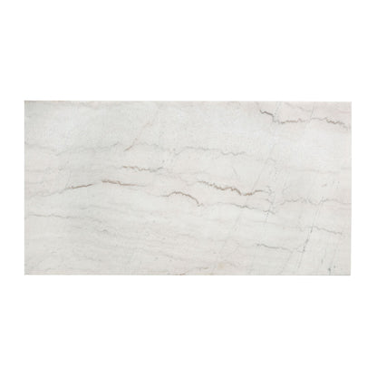 Edwyn White Natural Marble Top & Brown Finish Coffee Table w/Marble Top - 1st Choice Furniture Direct