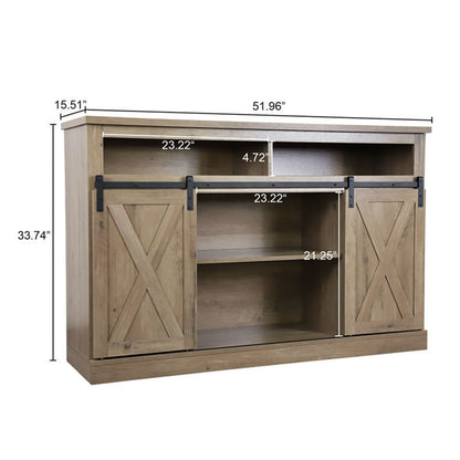 1st Choice TV Stand Sliding Barn Door Farmhouse Wood Entertainment Center