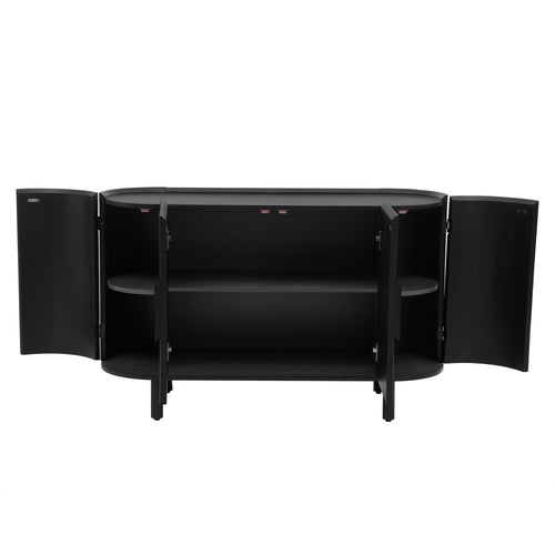 1st Choice Curved Design Light Luxury Sideboard with Adjustable Shelves