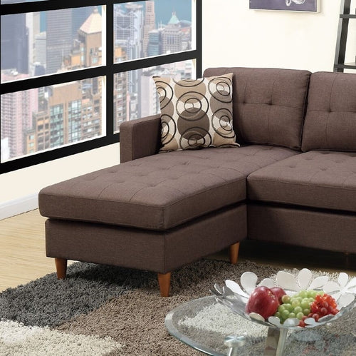 1st Choice Chocolate Polyfiber Sectional Sofa Living Room Furniture