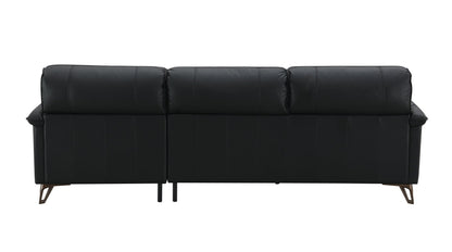 Eilene Black Top Grain Leather Sofa - 1st Choice Furniture Direct