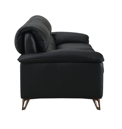 Eilene Black Top Grain Leather Sofa - 1st Choice Furniture Direct