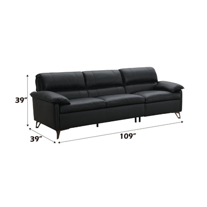 Eilene Black Top Grain Leather Sofa - 1st Choice Furniture Direct