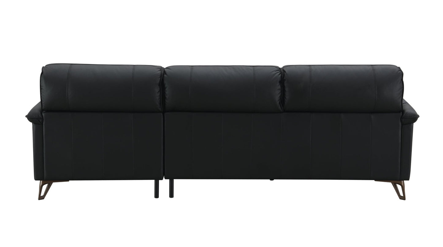 Eilene Black Top Grain Leather Sofa - 1st Choice Furniture Direct