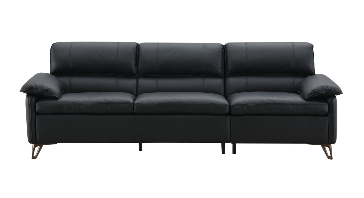 Eilene Black Top Grain Leather Sofa - 1st Choice Furniture Direct