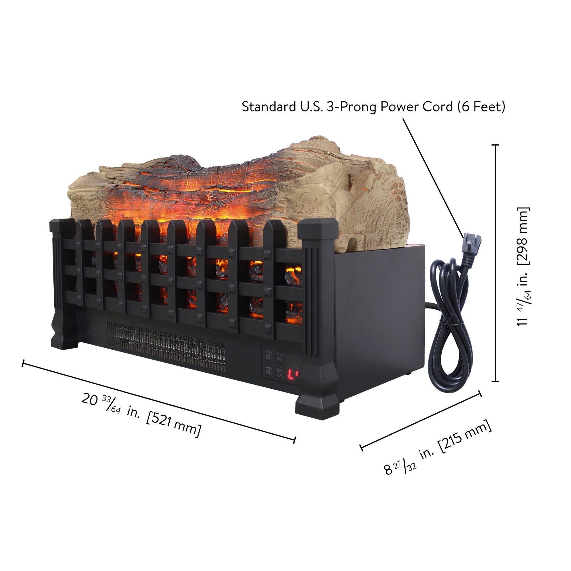 Electric Fireplace Insert Heater with Remote & Realistic Flame Effect - 1st Choice Furniture Direct