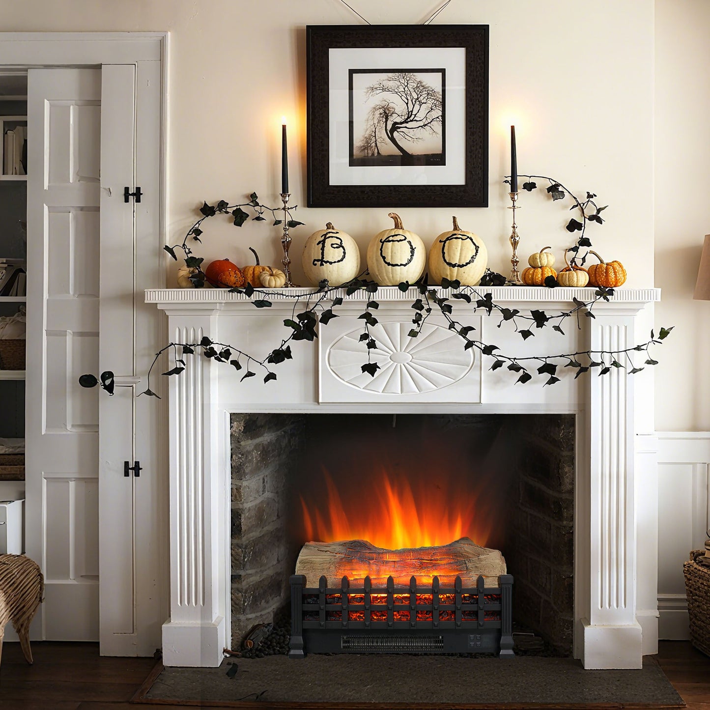 Electric Fireplace Insert Heater with Remote & Realistic Flame Effect - 1st Choice Furniture Direct