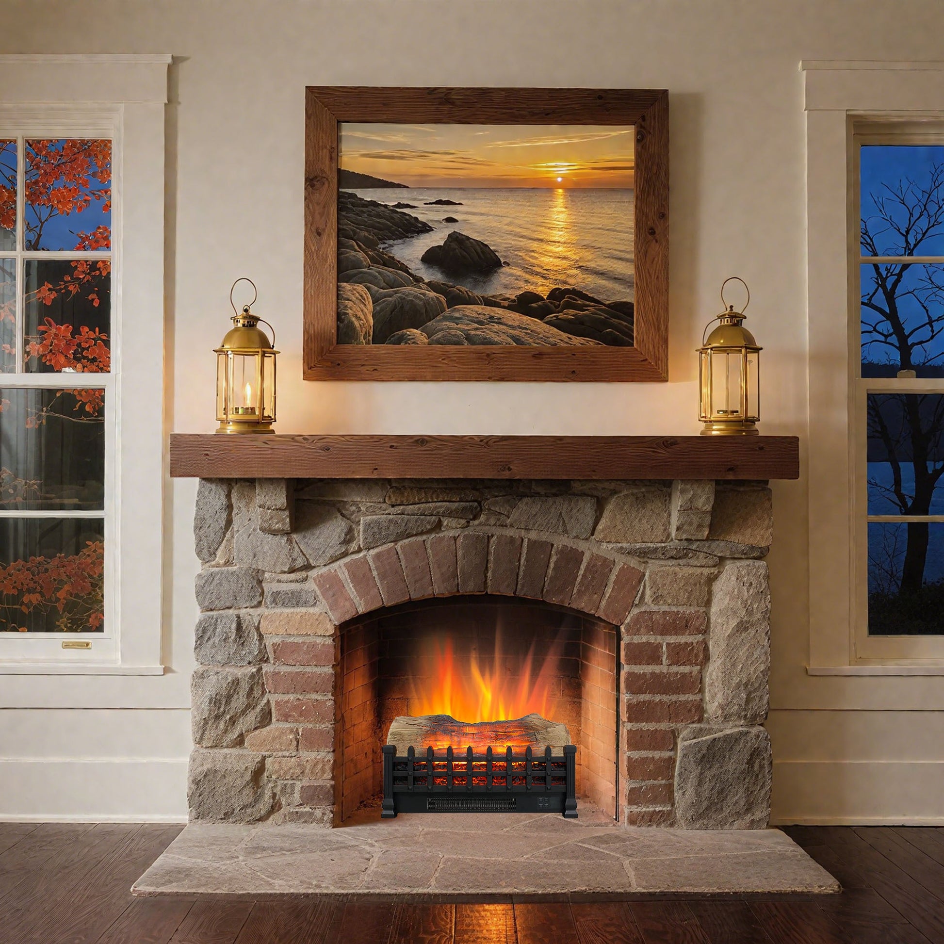 Electric Fireplace Insert Heater with Remote & Realistic Flame Effect - 1st Choice Furniture Direct