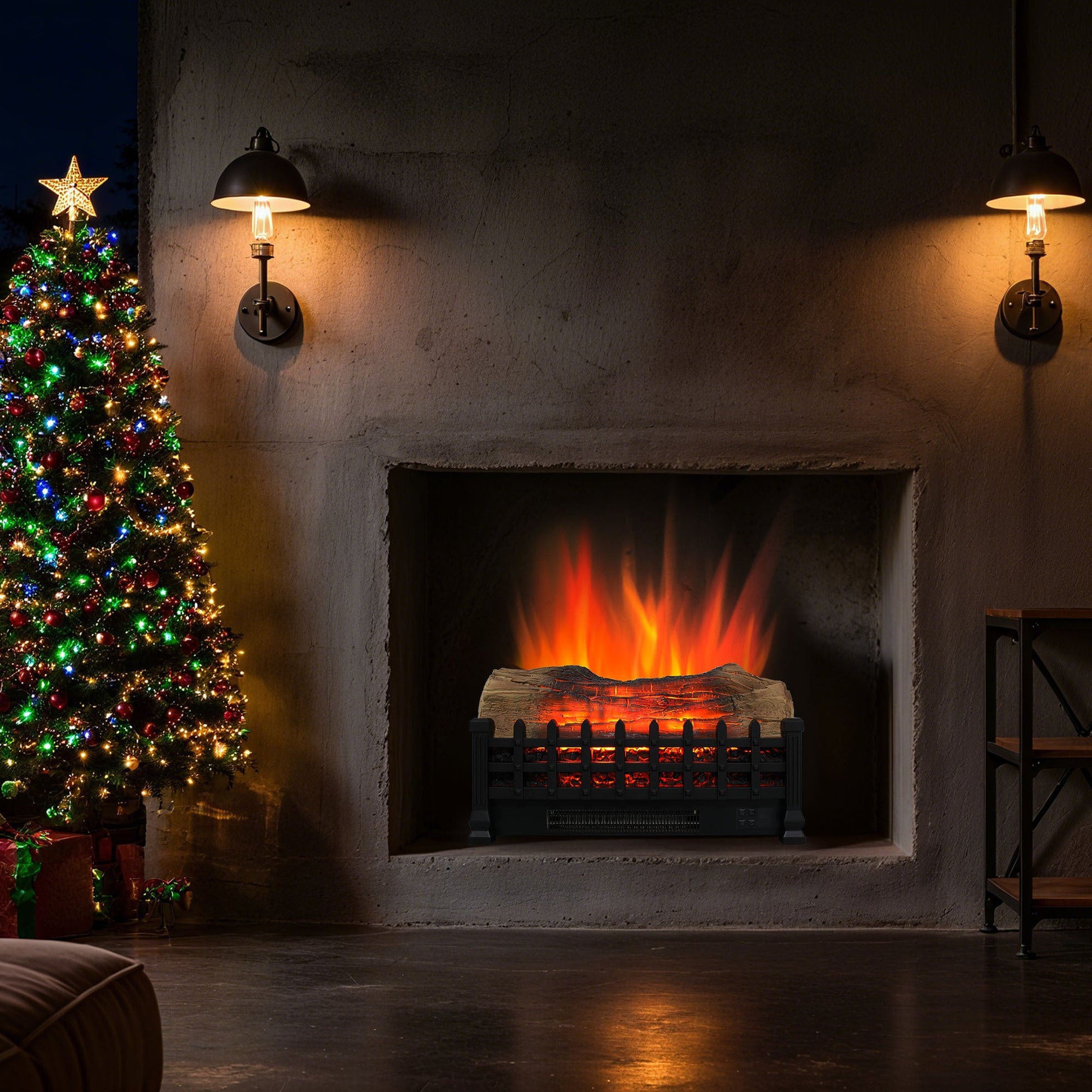 Electric Fireplace Insert Heater with Remote & Realistic Flame Effect - 1st Choice Furniture Direct