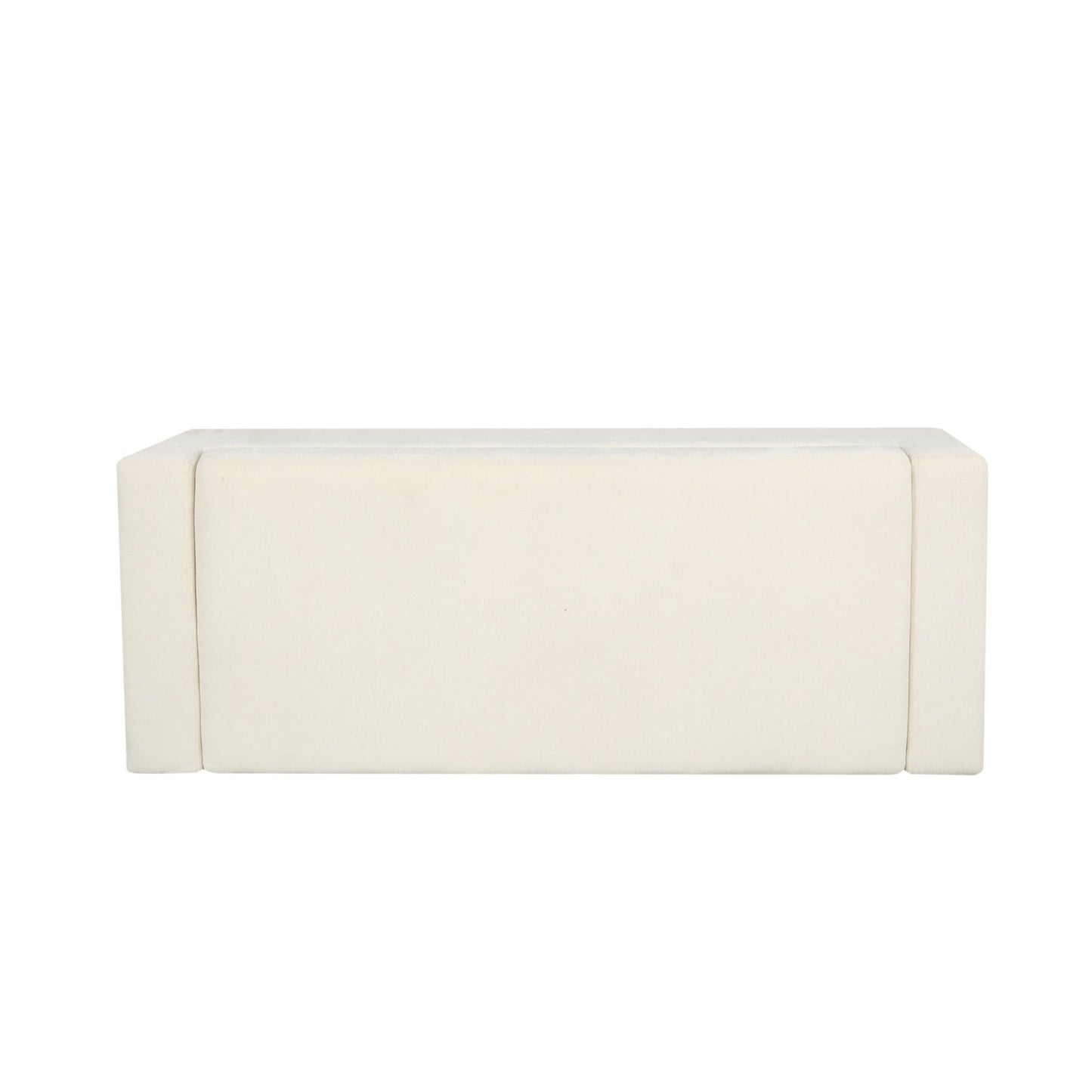 Elegant 50' Ottoman Bench with Textured Fabric, Hinged Lid for Seating and Storage, White - 1st Choice Furniture Direct
