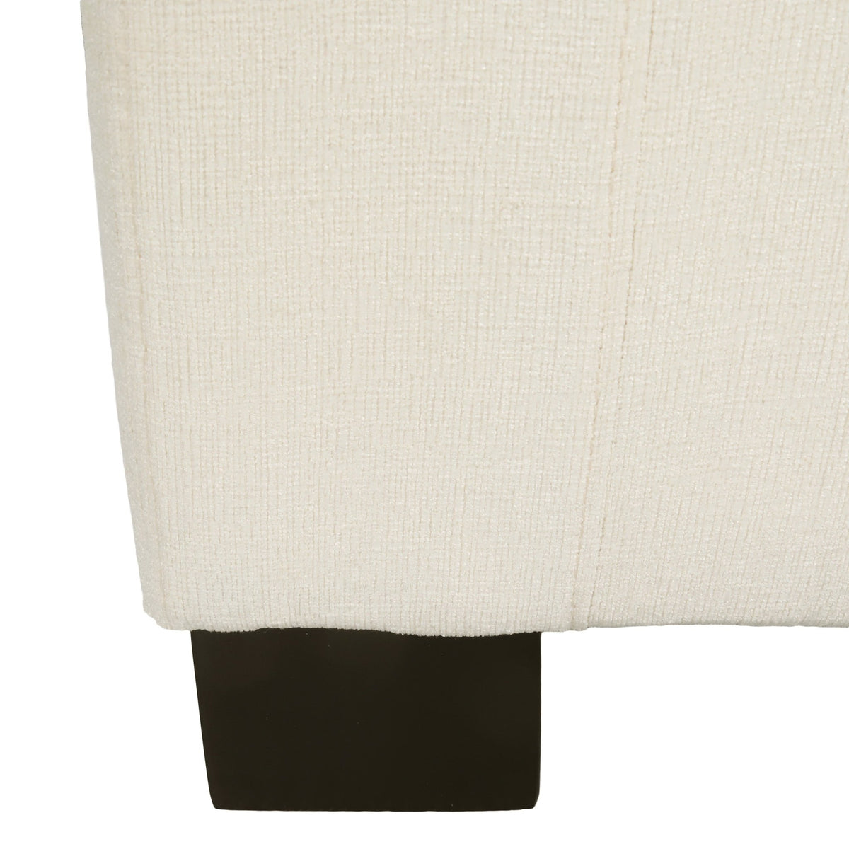Elegant 50' Ottoman Bench with Textured Fabric, Hinged Lid for Seating and Storage, White - 1st Choice Furniture Direct