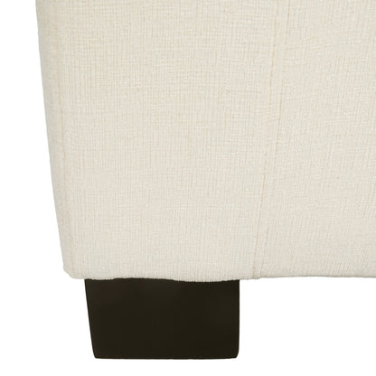 Elegant 50' Ottoman Bench with Textured Fabric, Hinged Lid for Seating and Storage, White - 1st Choice Furniture Direct