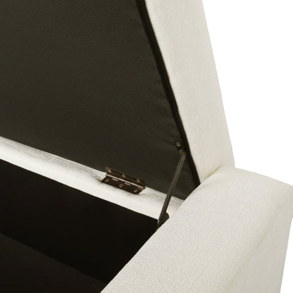Elegant 50' Ottoman Bench with Textured Fabric, Hinged Lid for Seating and Storage, White - 1st Choice Furniture Direct