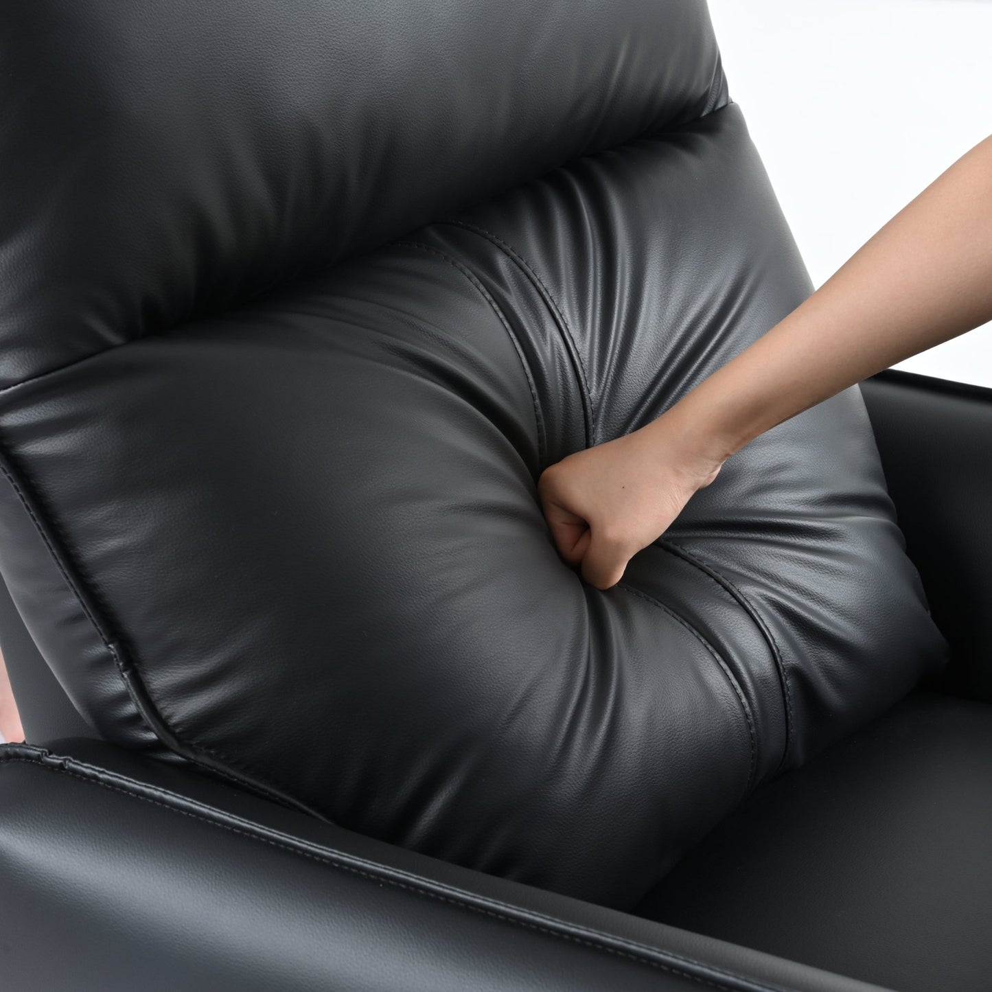 Elegant Black PU Power Swivel Rocker Recliner Chair for Adults with Electric Reclining and 270° Swivel Function - 1st Choice Furniture Direct